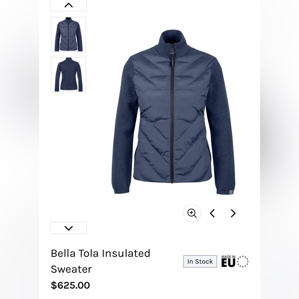 Capranea Bella Tola midlayer jacket, Navy Size 42/12 Like new!